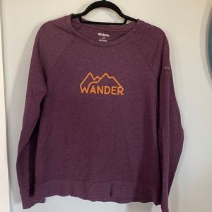 Purple Columbia sweatshirt. Size large.